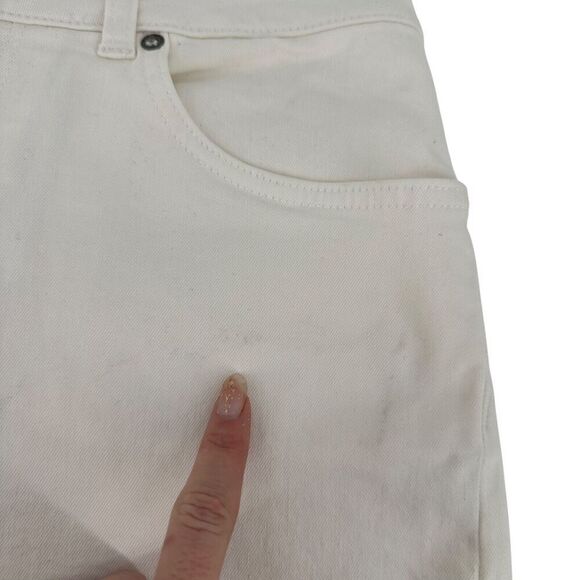 ROXY Jean Shorts White High Rise Womens Size 28 Waist Stretchy Denim Casual Boho - Picture 2 of 5